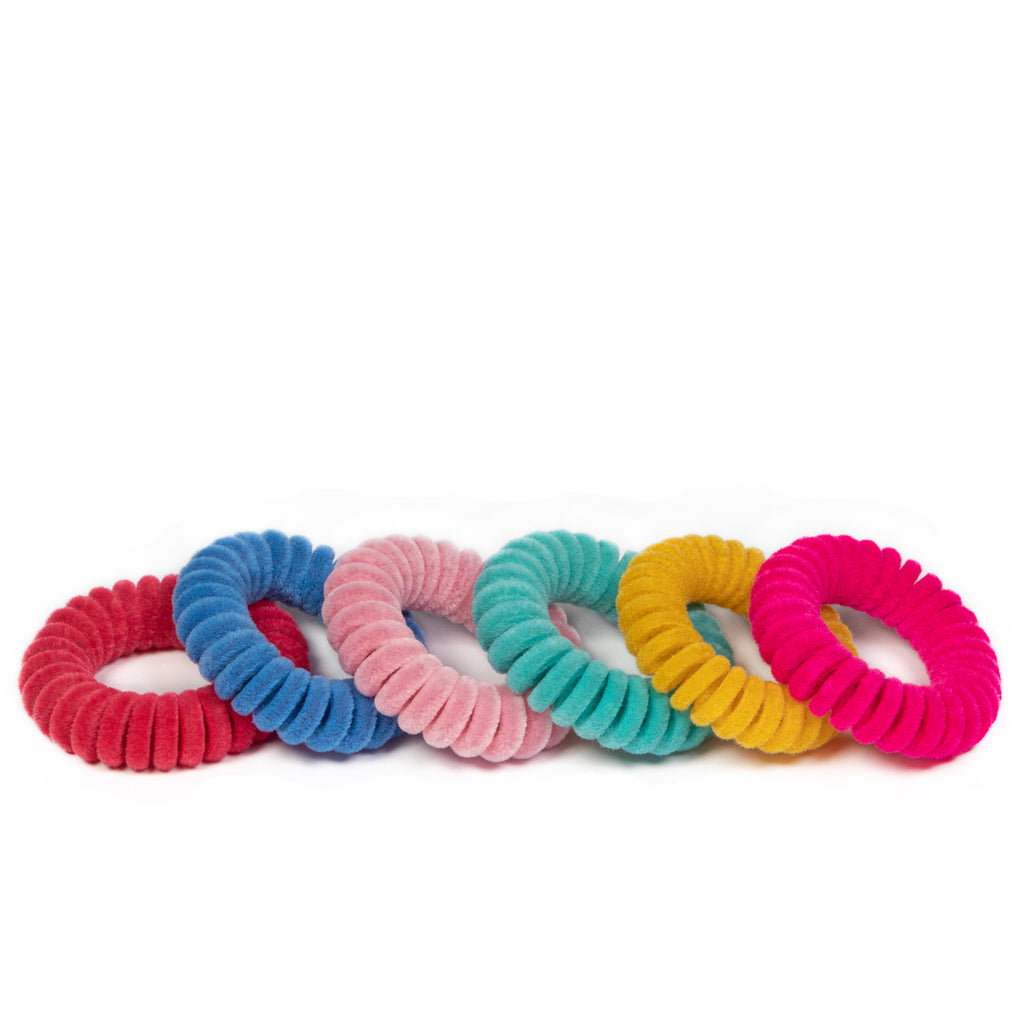 Bright and Early Velvet Coil Hair Ties 6 pack