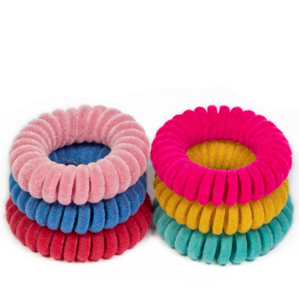 Bright and Early Velvet Coil Hair Ties 6 pack