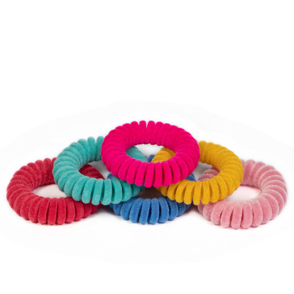 Bright and Early Velvet Coil Hair Ties 6 pack