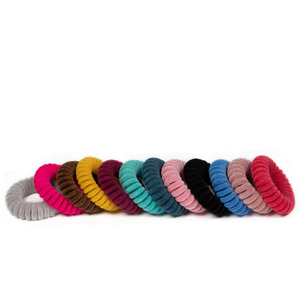 Velvet Coil Hair Ties 12 pack