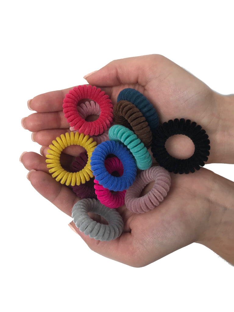 Velvet Coil Hair Ties 12 pack